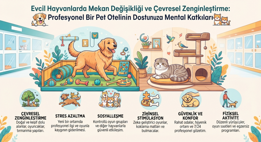 Evcil Hayvanlarda Mekan Değişikliği ve Çevresel Zenginleştirme: Profesyonel Bir Pet Otelinin Dostunuza Mental Katkıları