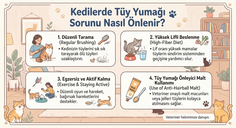 Kedilerde Tüy Yumağı Sorunu nasıl Önlenir?
